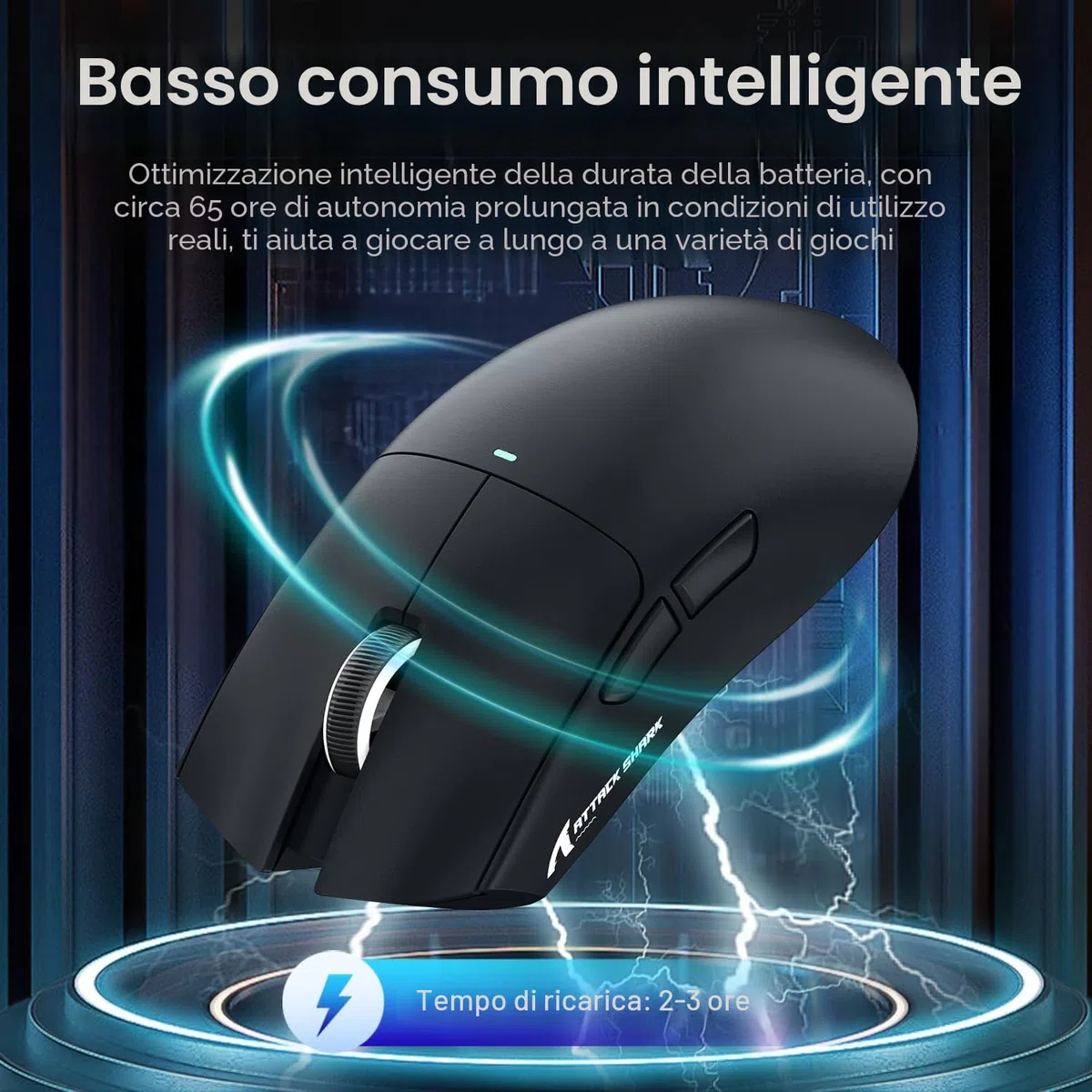 ATTACK SHARK X11 Gaming Mouse PixArt PAW3311 22000 DPI Wireless Wired BT 2.4G Black