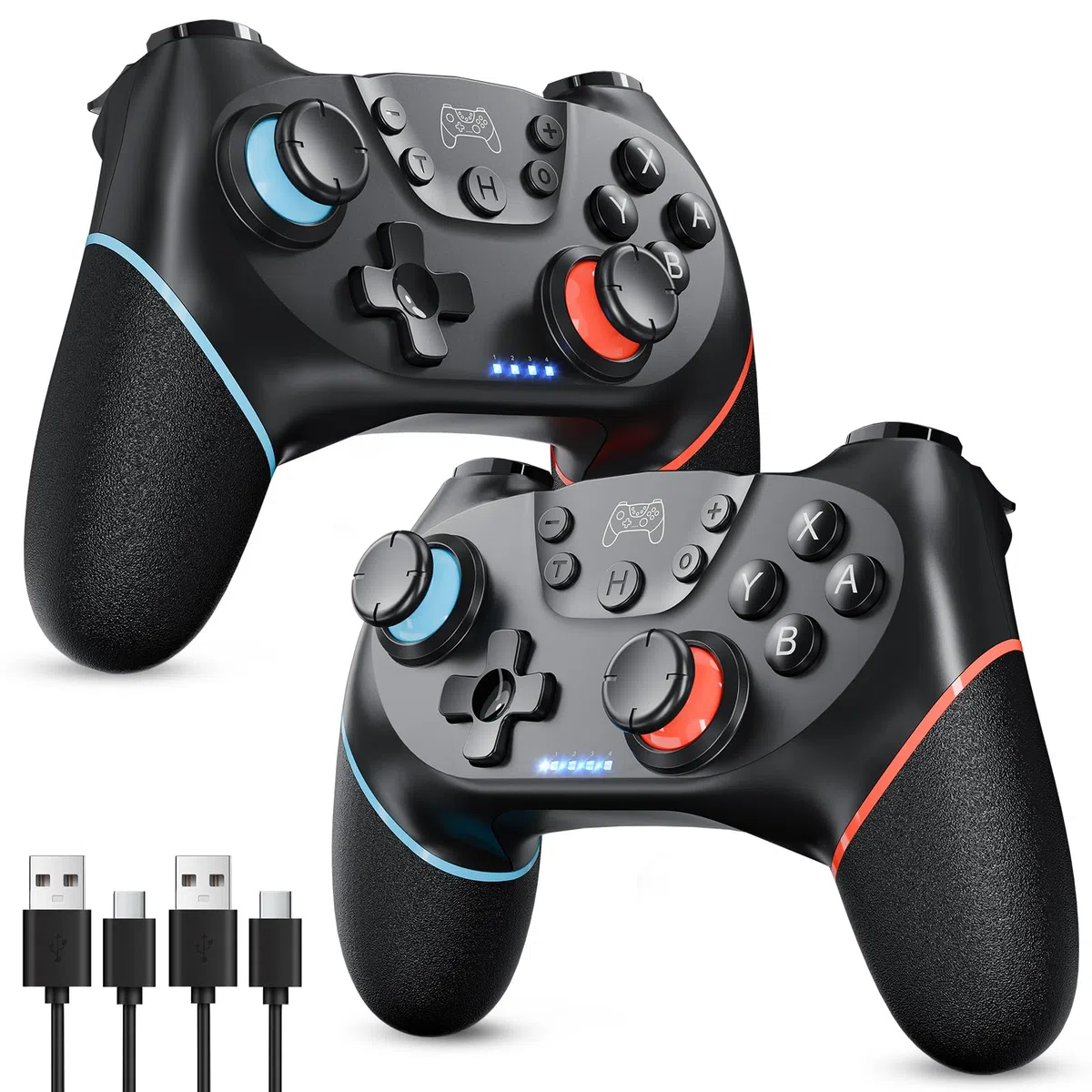 Set di 2 controller 2026 Controller Switch migliorato Nintendo Switch Controller per Switch/Switch OLED/Switch Lite, Switch Pro Controller con Double Shock, giroscopio a 6 assi e funzione Turbo