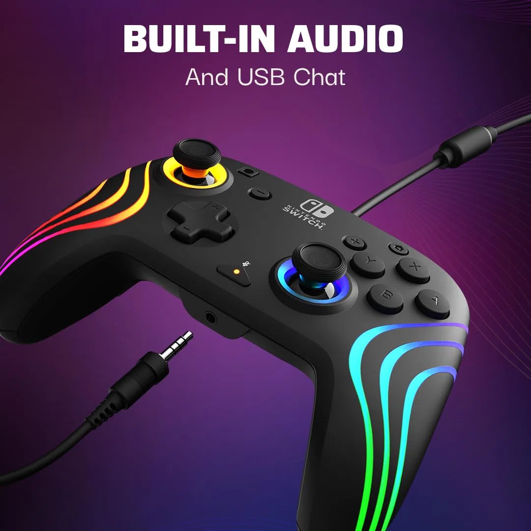 Nintendo Switch Afterglow Wave Wired Controller Black