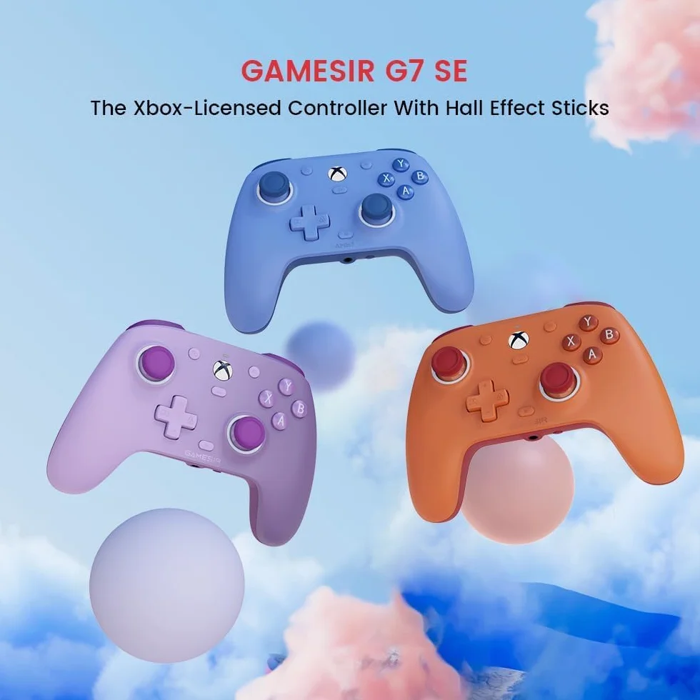 GameSir G7 SE Wired Controller per Xbox Series X|S, Xbox One e Windows 10/11, Gamepad a Effetto Hall, Jack Audio 3,5 mm (Arancia)