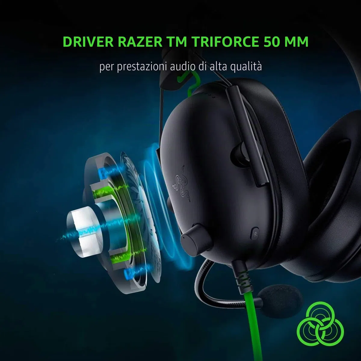 Razer BlackShark V2 X Cuffie da gaming: 7.1 Surround Sound - Driver da 50 mm - Cuscino Memory Foam - per PC, PS4, PS5, Switch, Xbox One, Xbox Series X|S, Mobile - Jack da 3,5 mm - Nero