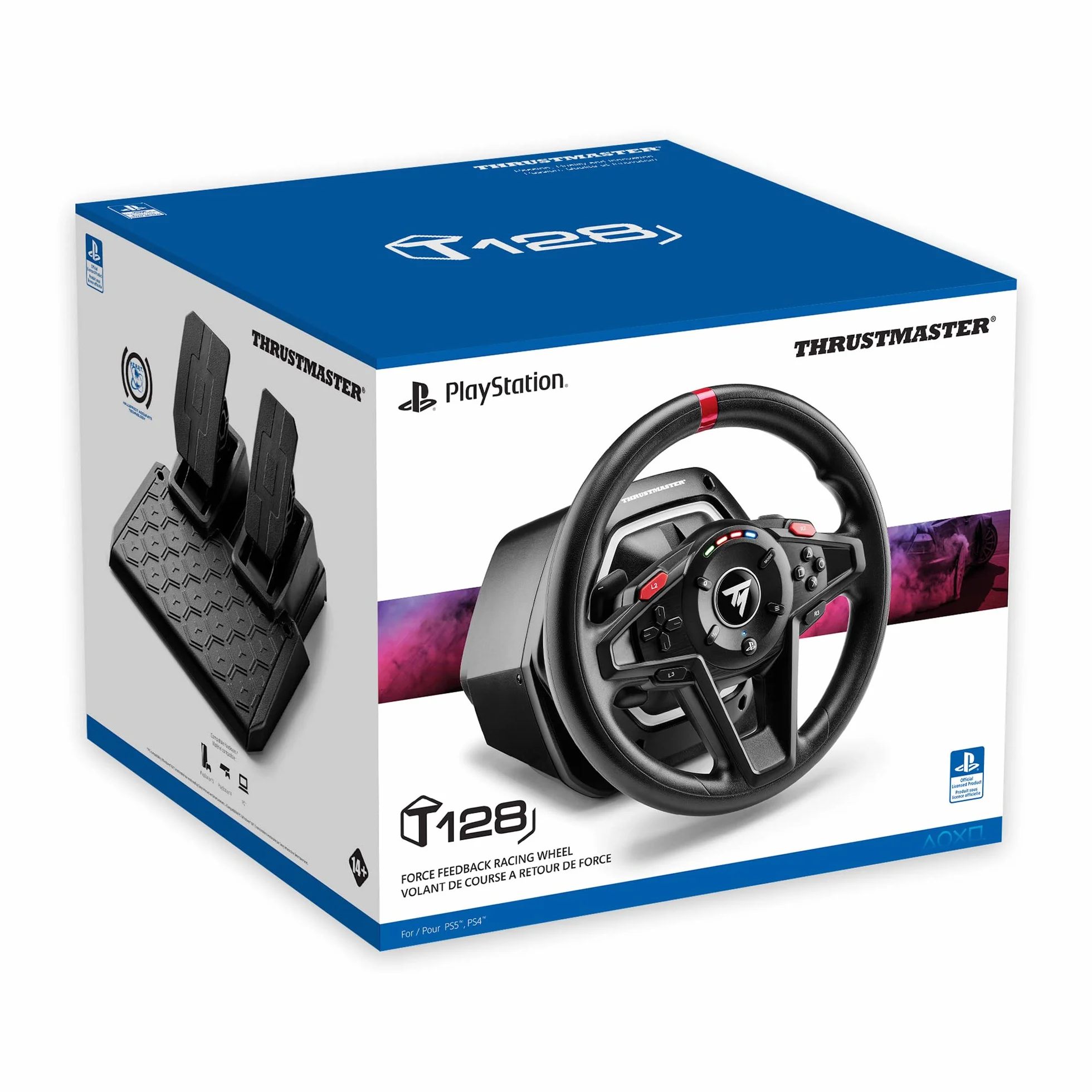 Thrustmaster T128 Volante da Corsa Force Feedback Ibrido Dinamico LED Cambio Marcia Pedali Magnetici T2PM PS5 PS4 PC