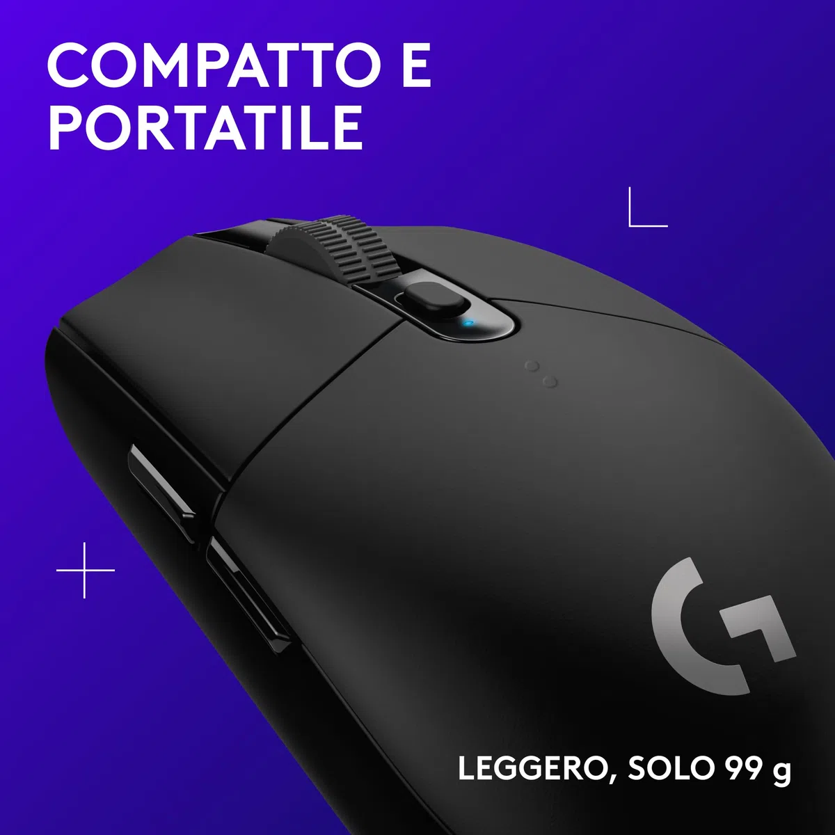 Logitech G G305 LIGHTSPEED Wireless Gaming Mouse, 12K HERO Sensor, 12000 DPI, 6 Programmable Buttons, 250h Battery, Black