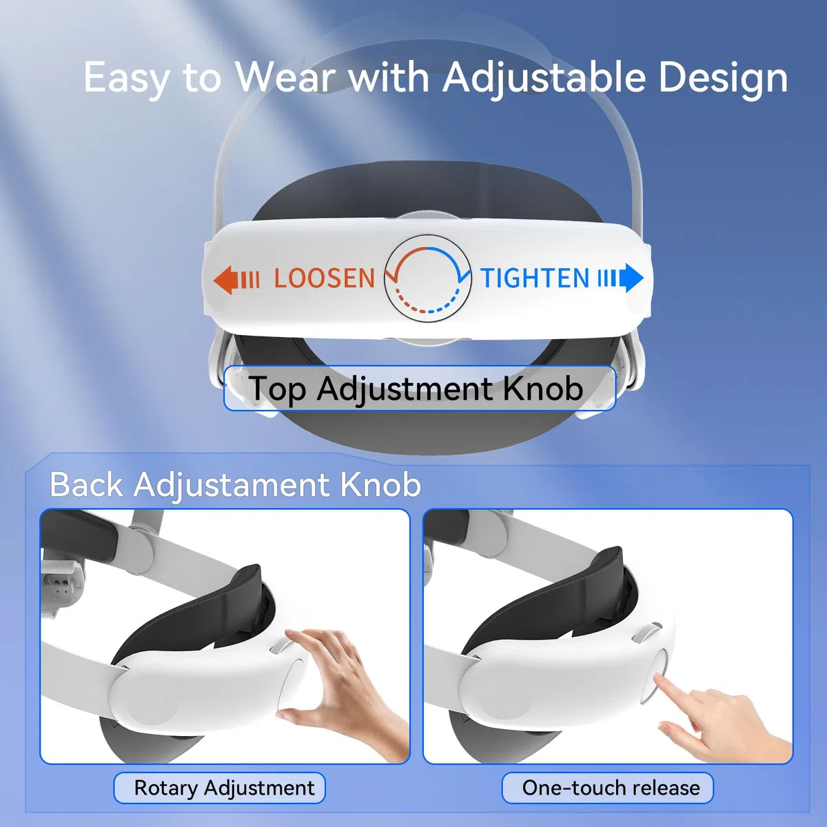 Fascia Regolabile Compatibile con Apple Vision Pro, Cinturino Elite per Ridurre la Pressione Facciale e Bilanciare il Peso, Comfort Migliorato e Immersione nel Gioco per Accessori Vision Pro
