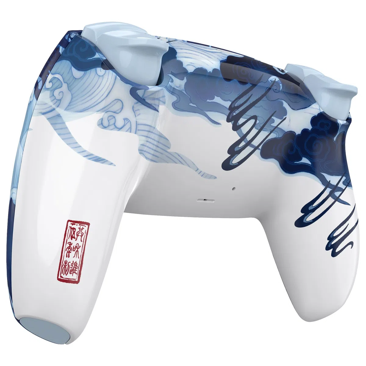 eXtremeRate LUNA Cover Tasti Ricambio per ps5 Joystick BDM-030/040/050,Shell Complete Ridisegnate per ps5 Controller,Pulsanti Set Levette Analogiche&Cacciavite-Porcellana Loong