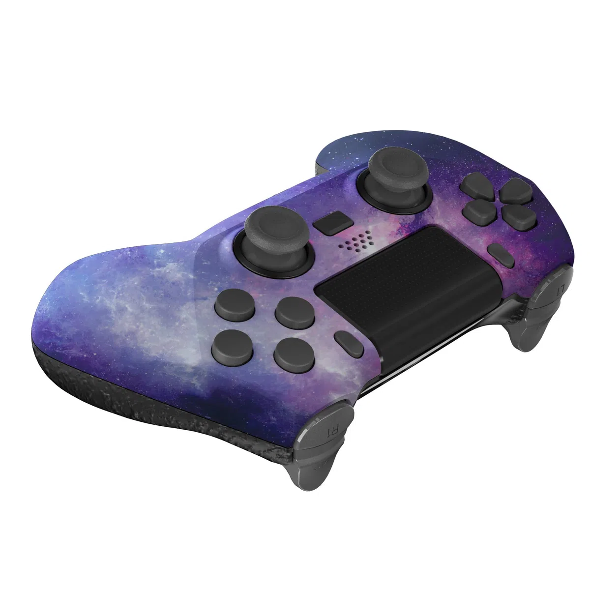 eXtremeRate DECADE Torneo Aggiornamento Kit per ps4 Controller CUH-ZCT2(Non Controller), Cover Shell&Tasti Posteriori&Trigger Stop, Accessori per ps4 Joystick JDM-040/050/055, Galassia Nebulosa
