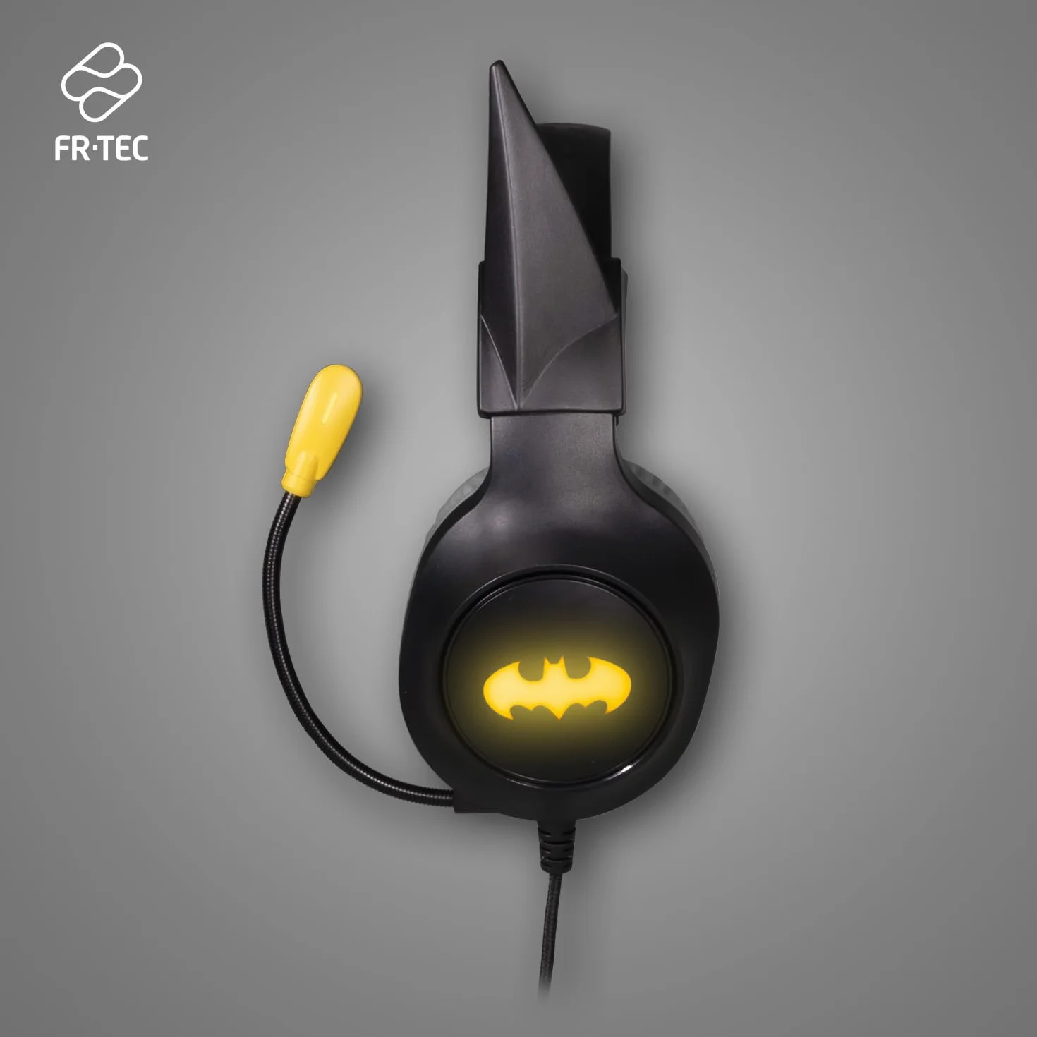 FRTEC – Cuffie Gaming Headset BATMAN con orecchie del cavaliere scuro staccabili cavo e luce LED RGB per Playstation 5, PS4, Xbox Series X/S, Xbox One, Nintendo Switch, PC, Mac