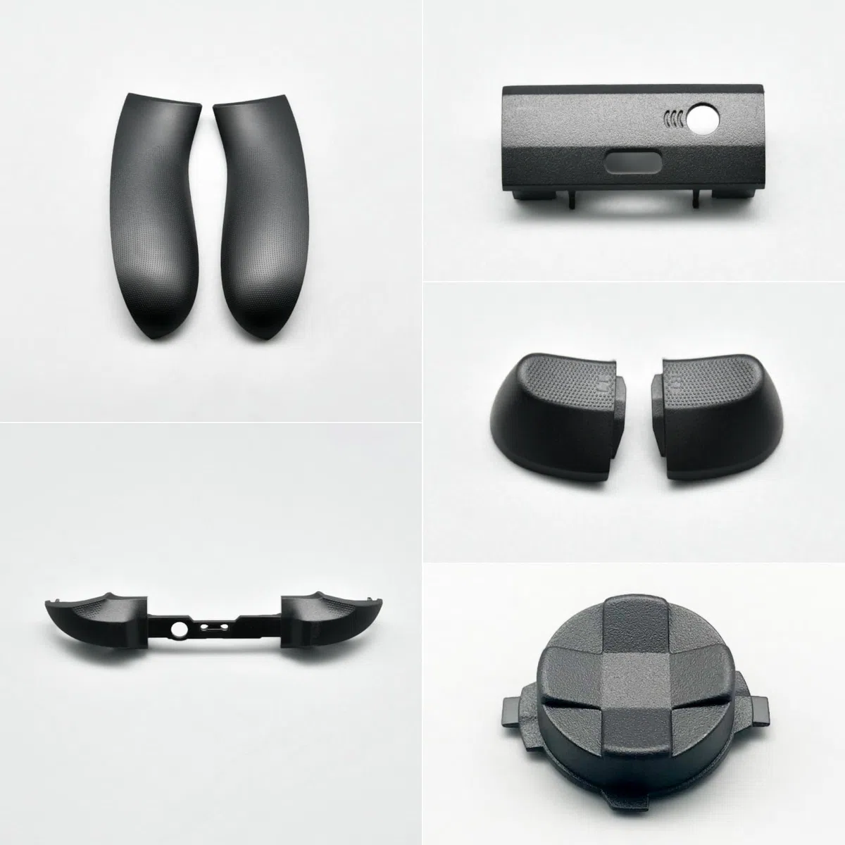 Kit Guscio di Ricambio per Controller Xbox Serie X/S - Custodia Telaio Centrale Guide Laterali Pulsanti ABXY Paraurti LB RB (Nero)