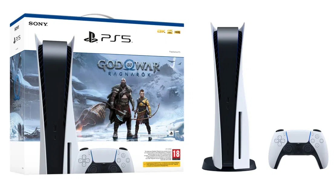 Sony PlayStation 5 Standard Edition White Console God of War Ragnarok