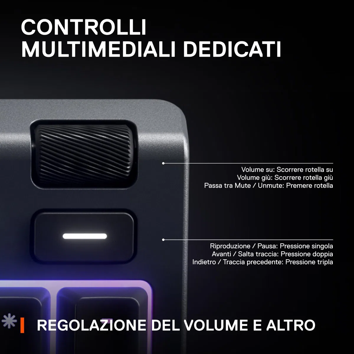 SteelSeries Apex 3 Tastiera da Gaming RGB Illuminazione a 10 Zone Poggiapolsi Magnetico Layout Italiano QWERTY