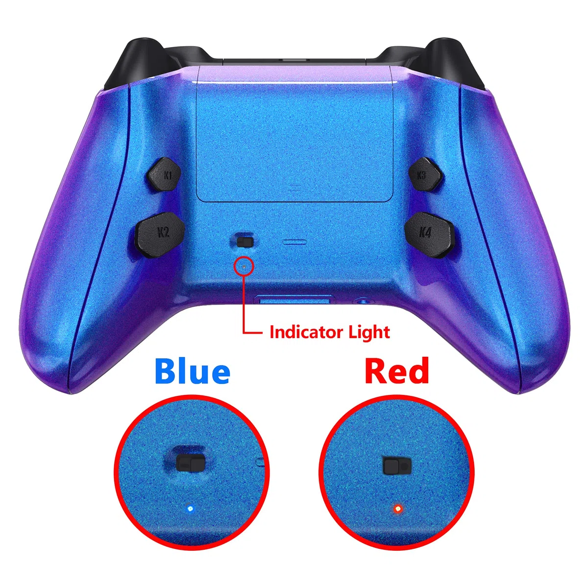 eXtremeRate HOPE Remap Kit Programmabile per Xbox Series X S Controller Scheda&Cover Posteriore&Grip&Tasti Posteriori per Xbox Core Joystick(Model 1914)-Camaleonte Viola Blu