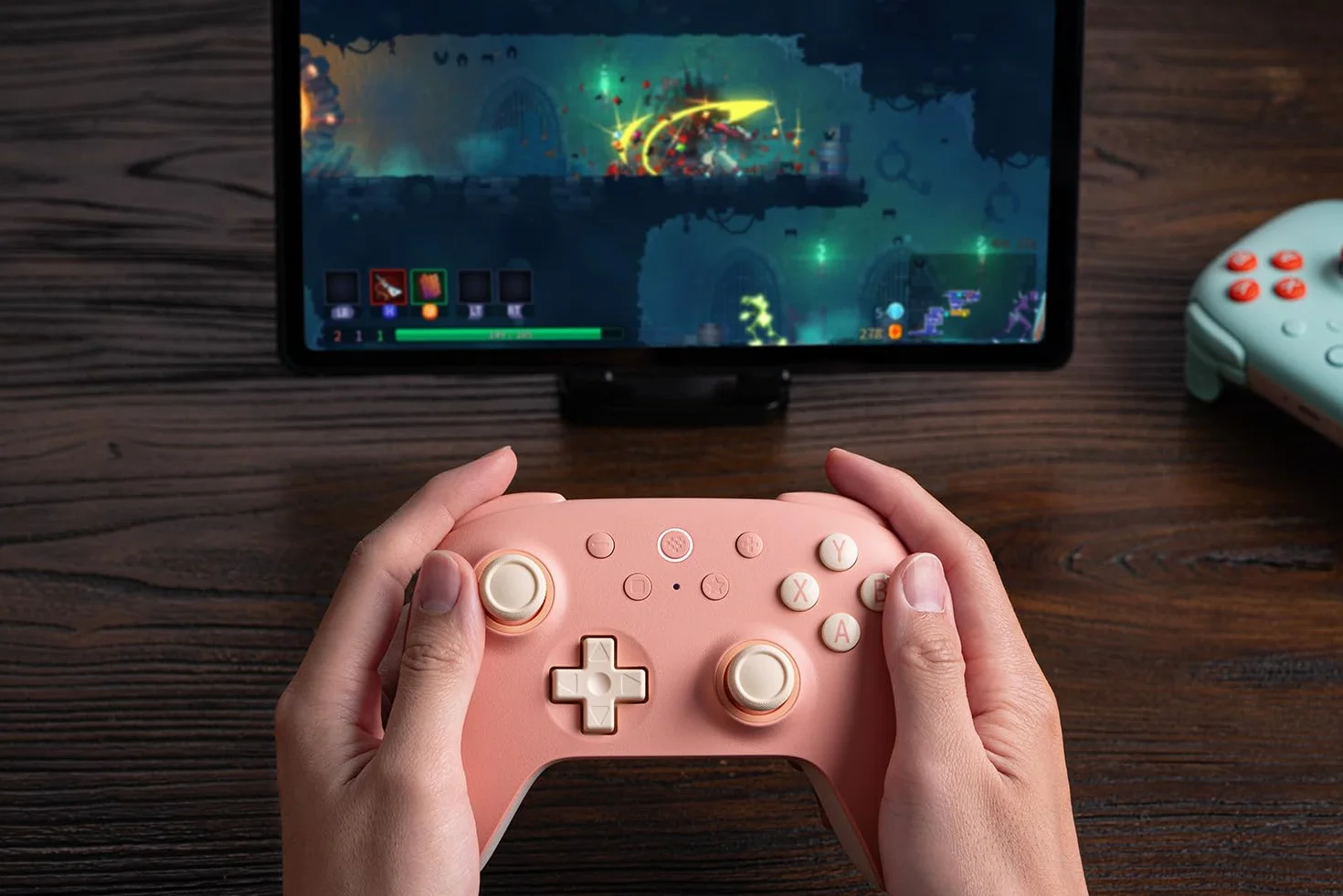 8Bitdo Ultimate 2C Wireless Controller for Windows PC and Android, with 1000Hz Polling Rate, Hall Effect Joysticks and Hall Triggers, and Remappable L4/R4 Bumpers (Peach)