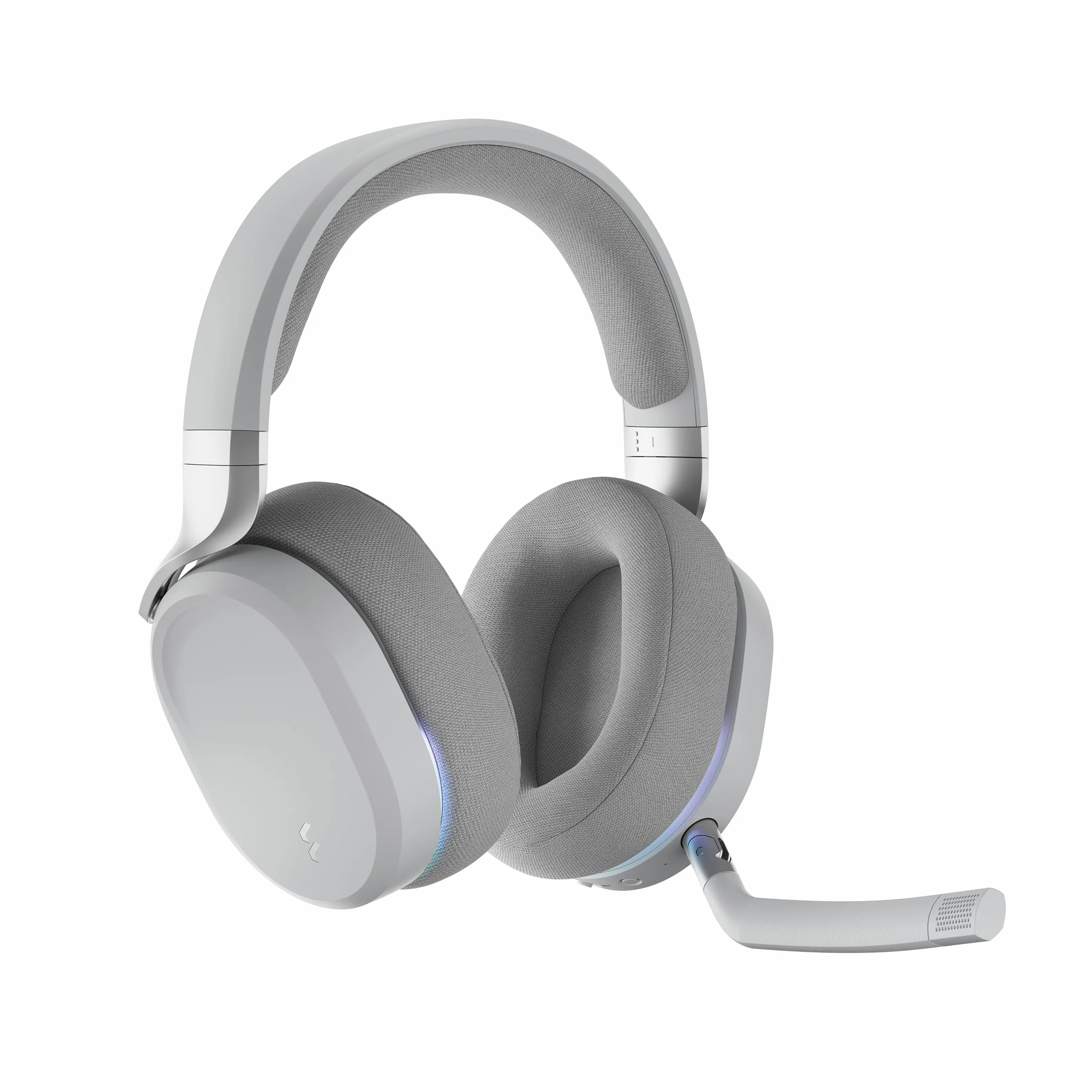 Fractal Design Scape Light - Cuffie da Gaming Wireless con Microfono Staccabile, Cancellazione Rumore, Luce Ambientale Configurabile, Batteria 40 Ore Grigio