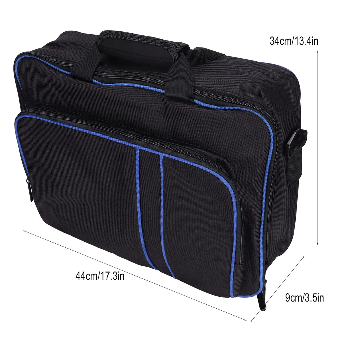 214 Borsa da Viaggio Portatile per PS5, Custodia Protettiva per Console di Grande capacità con Tracolla Regolabile e Pad Svasato per Controller di Giochi PS5(Blu Nero)