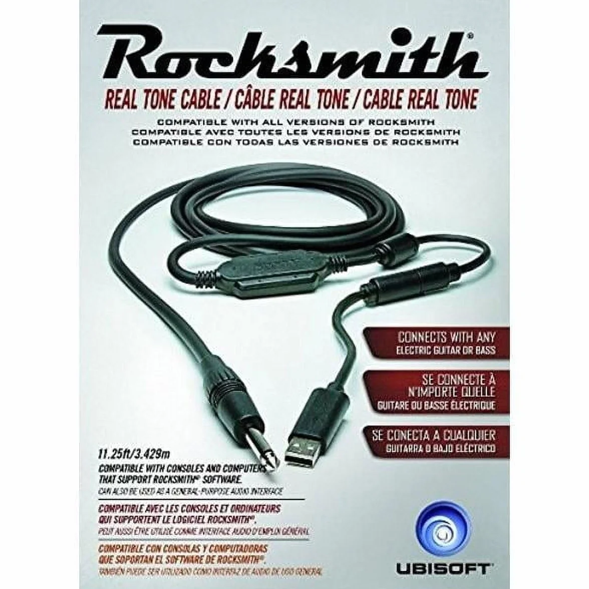 Ubi Soft Rocksmith - Cavo USB ufficiale per chitarra Rocksmith, compatibile con PC, Mac, Xbox e PlayStation, di alta qualità, durevole e facile da usare