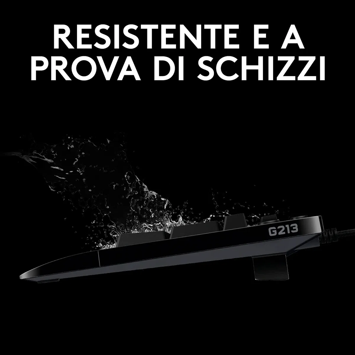 Logitech G G213 Prodigy Tastiera Gaming Cablata LIGHTSYNC RGB Tasti Retroilluminati Resistente agli Schizzi Layout Italiano Nero