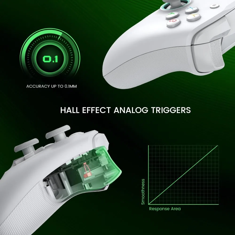 GameSir G7 SE Wired Controller per Xbox Series X|S, Xbox One, Windows 10/11, Gamepad Plug e Play con Joystick Effetto Hall, Jack 3,5mm Bianco