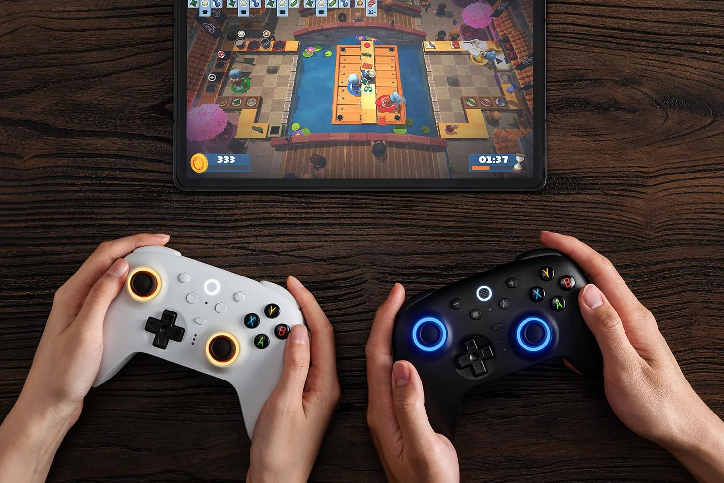 8Bitdo Ultimate 2 Wireless Controller for Windows & Android, Gaming Controller with TMR Joysticks, Switchable Hall Effect/Tactile Triggers, Motion Control, RGB Fire Ring, 8Speed Wireless Tech, White