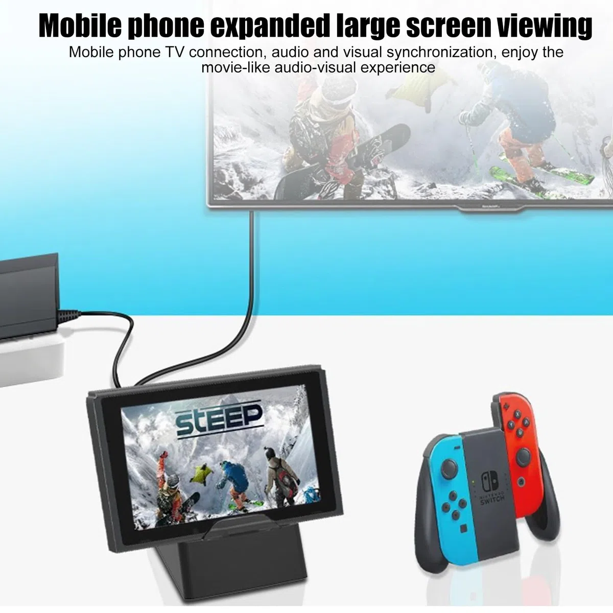 Nizirioo Docking Station per Nintendo Switch/OLED: Base di Ricarica Portatile TV Mini Con 4K HDMI e Porta USB 3.0