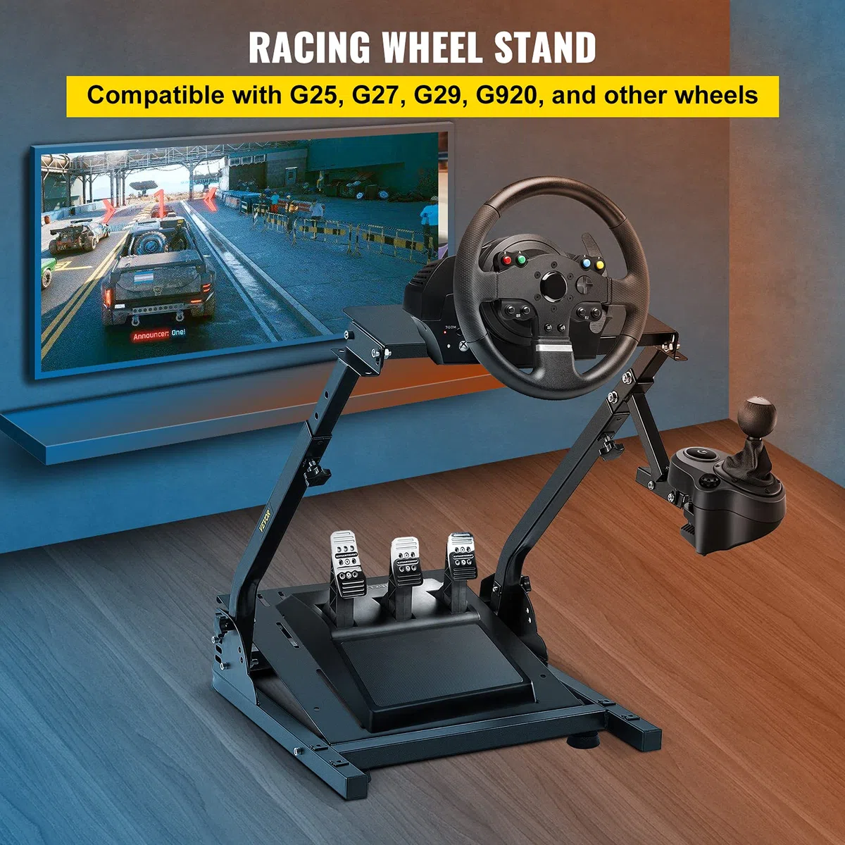 G29 Steering Wheel Stand per Logitech G27 G25 G29 e G920 Supporto Giochi Regolabile con V2 (Volante e Pedale Esclusi)