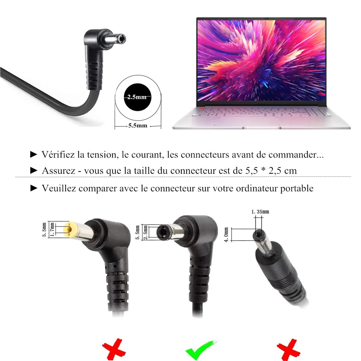 DTK 19V 4.74A 90W PC Portatile Alimentatore caricatore per MSI ASUS Computer Caricatori e alimentatori per Portatili Notebook Adattatore 【5.5 x 2.5mm】（No Compatibile con 4.0 * 1.35mm）