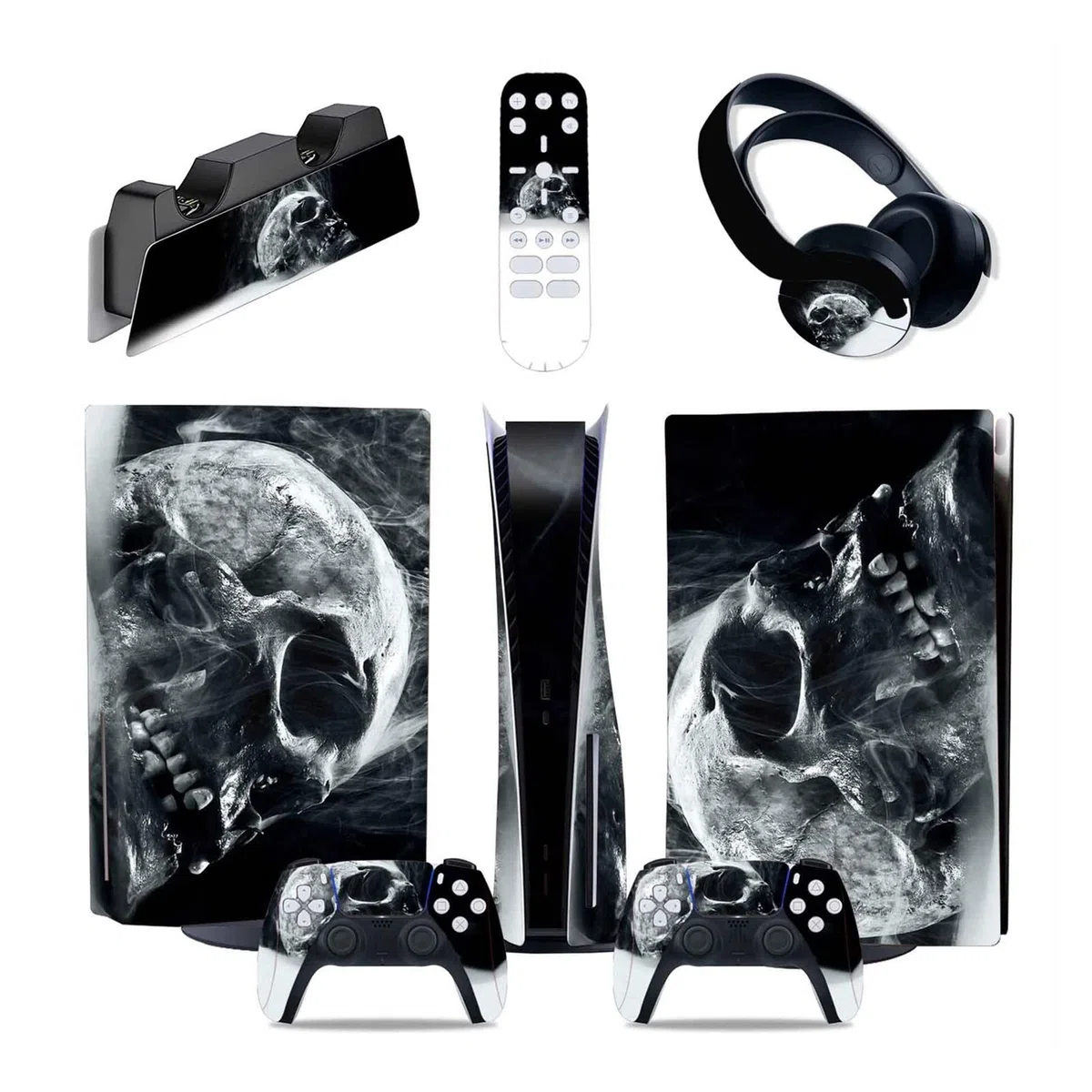 Pelle Della Console 72889 Per PS5 Console Disc Edition & Digital Edition Sticker Vinyl Decal Cover Per Ps5 Controller & Charging Station & Headset & Media Remote Pelli Avvolge Regalo ( Size : Disc Ver