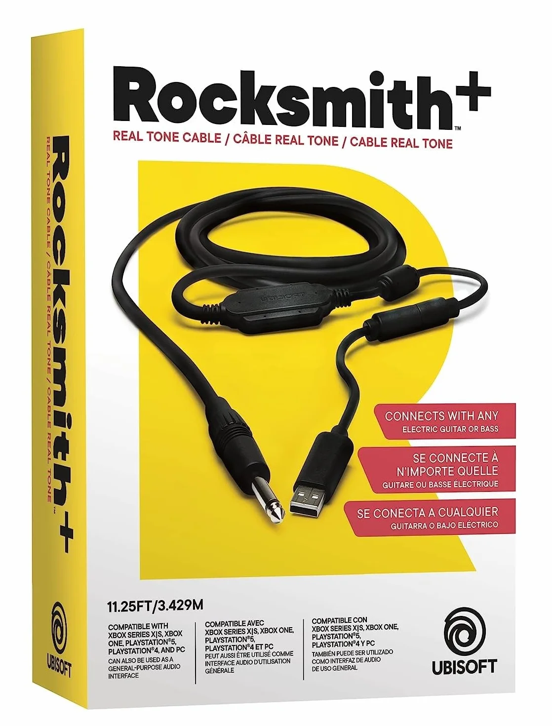 Ubi Soft Rocksmith - Cavo USB ufficiale per chitarra Rocksmith, compatibile con PC, Mac, Xbox e PlayStation, di alta qualità, durevole e facile da usare