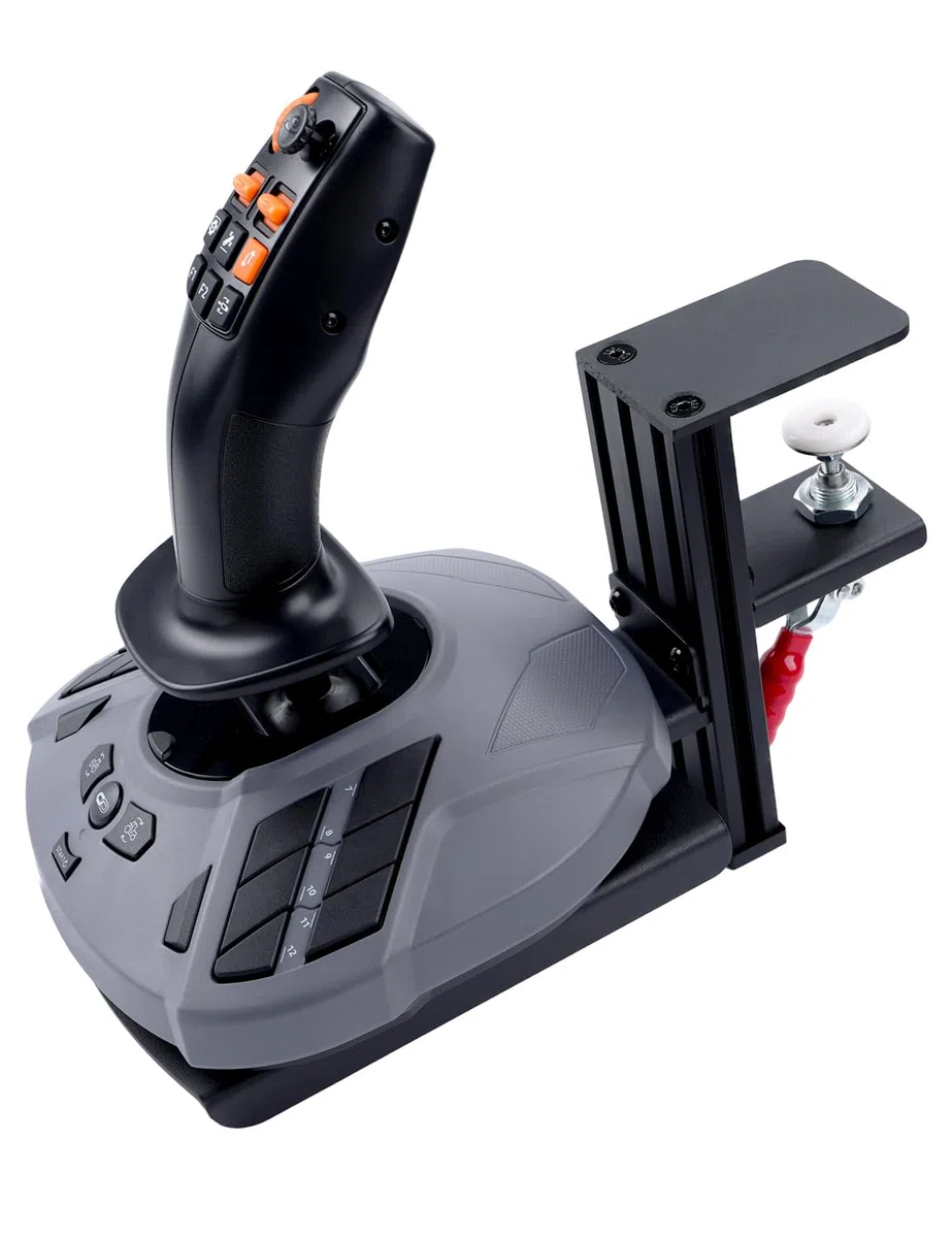 VTUIFBT Supporto da scrivania in metallo compatibile con Thrustmaster SimTask Farmstick, T-Flight Hotas One, T-Flight Hotas 4, T16000M FCS, TCA Sidestick - Sgancio rapido/robusto morsetto/regolatore