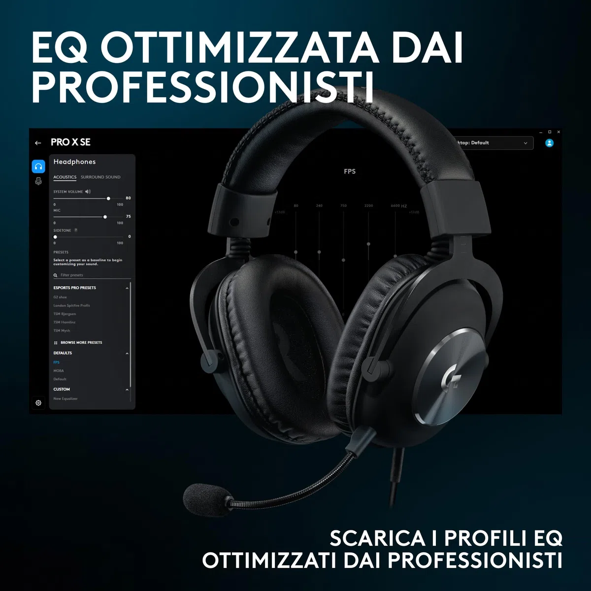 Logitech G Pro X SE Cuffie da gioco cablate con microfono staccabile DTS Headphone:X 7.1 per PC Xbox PS5 PS4 DAC USB Nero