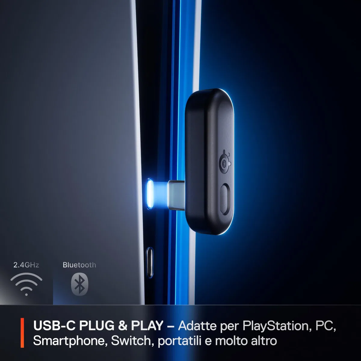 SteelSeries Arctis Nova 3P Cuffie da gioco wireless 2,4GHz/BT 40h neodimio Nero per PS5 PS4 PC Switch