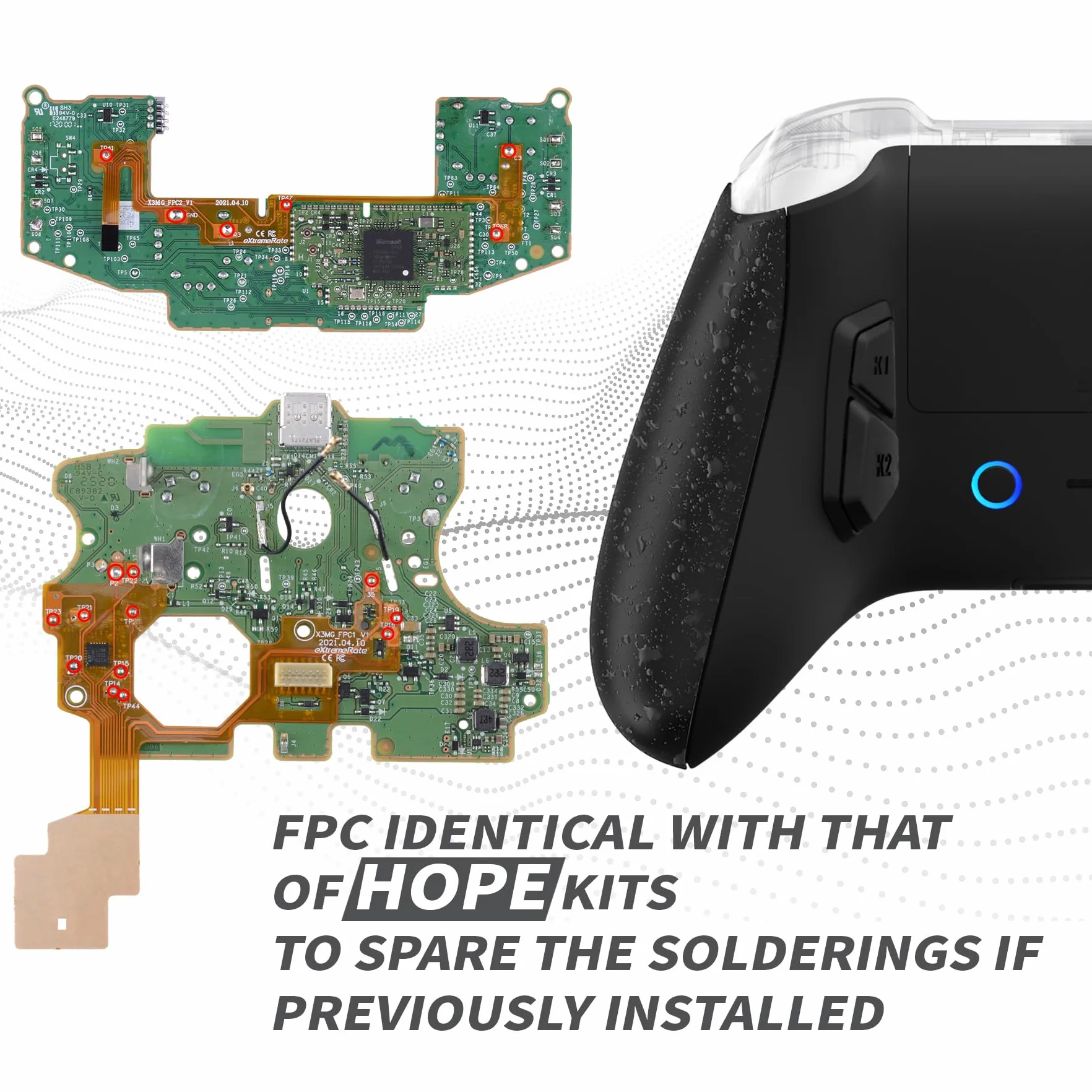 eXtremeRate VICTOR X Remap Kit do kontrolera Xbox Series X S, 6 profili, czarne antypoślizgowe