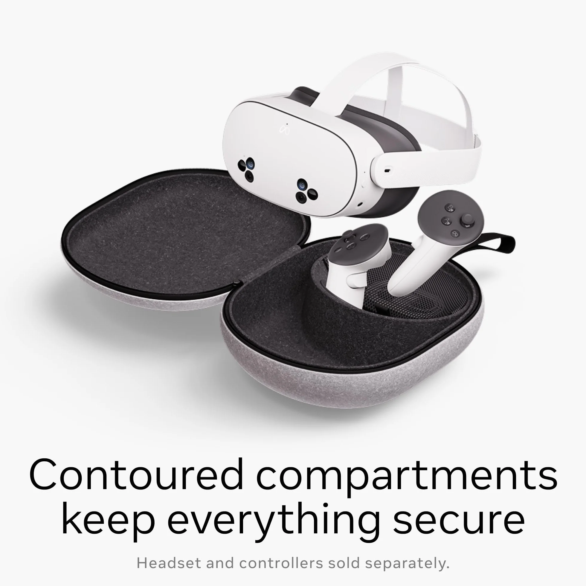 Meta Étui de Transport Compact pour Quest 3/3S, Manettes Touch Plus, Sangles Actives et Câble de Recharge