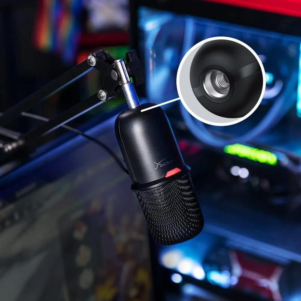 HyperX Solocast, Microfono da gaming, USB a condensatore, Sensore Tap-To-Mute, Registrazione 24bit/96 kHz, per Gaming, Streaming, Podcast, Twitch, Youtube, Compatibile con PC/PS5/PS4, USB-C, Nero