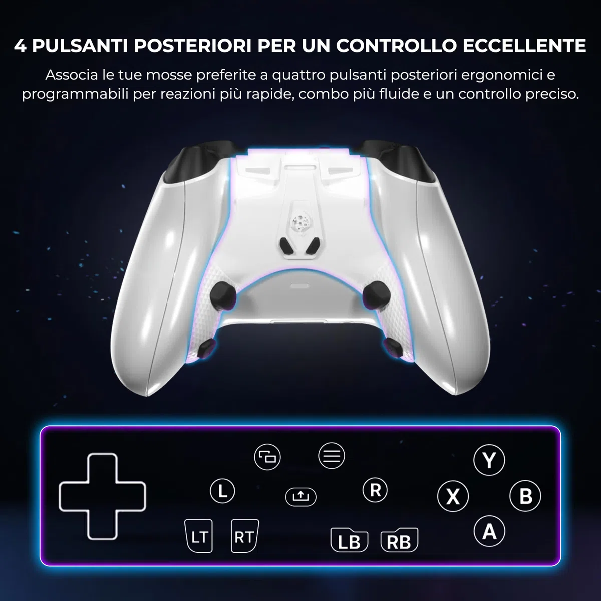 Collective Minds Strike Pack ‘Horizon’ – Kit MOD cablato per controller Xbox | 4 pulsanti posteriori programmabili | Accessorio gaming Xbox con app per pro player | Compatibile Xbox Series X|S e One