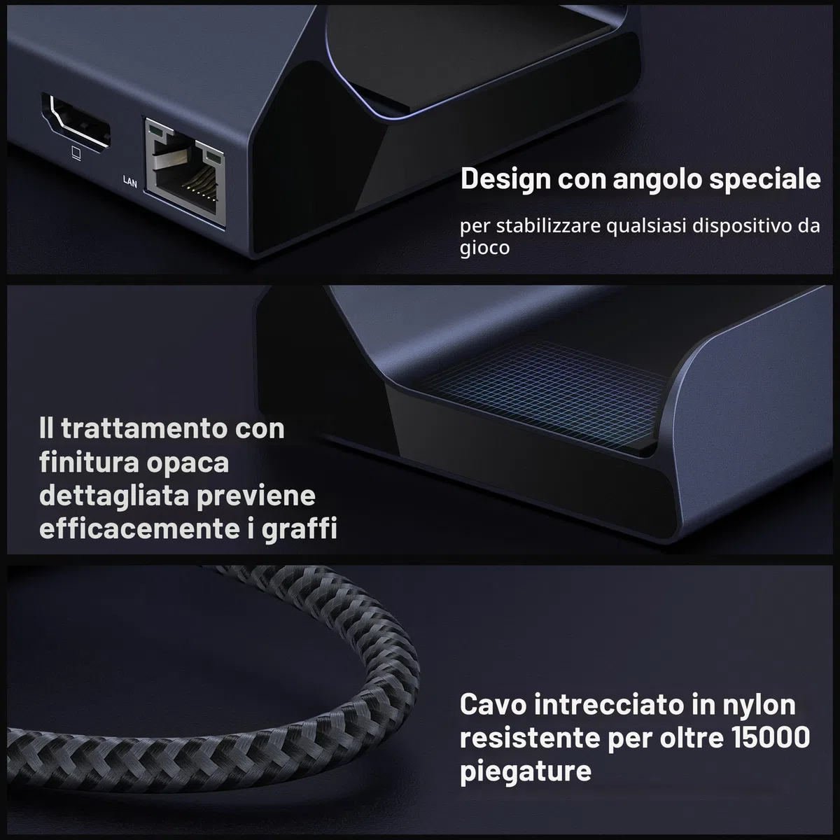 iVANKY 8-in-1 ROG Ally X Dock con HDMI 2.1 4K@144Hz, 3*USB-A 3.0, Carica USB-C da 100W, Ethernet da 1Gbps, Docking Station Compatibile con ASUS ROG Alloy X/Lenovo Legion go/Valve Steam Deck OLED