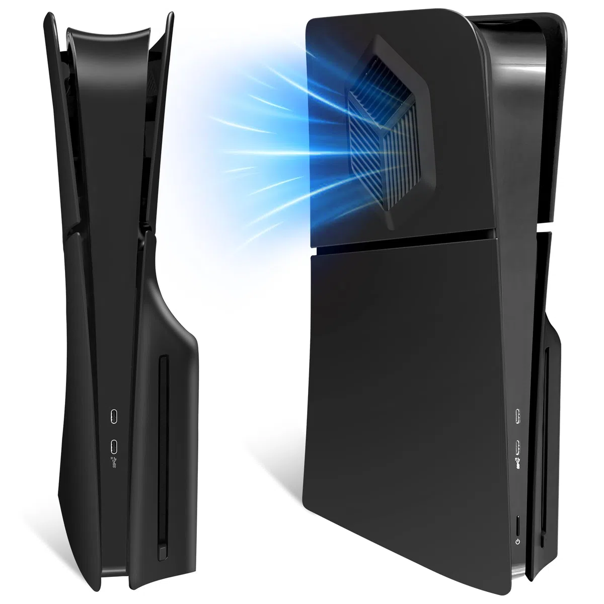arVin - Guscio laterale di ricambio per PS5 Slim, cover di ricambio con prese d'aria di raffreddamento per PS5 Slim Disc Edition, accessorio antipolvere per console PS5 Slim, custodia in ABS, colore