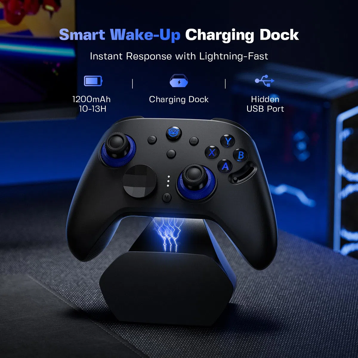 NYXI Controller per PC con TMR Joystick a Tensione Regolabile, ABXY Intercambiabili per Layout PC/Switch, Hall Grilletti Dual-Mode, 1200mAh Batteria, per PC/Switch/iOS/Android/TV, Versione Avanzata