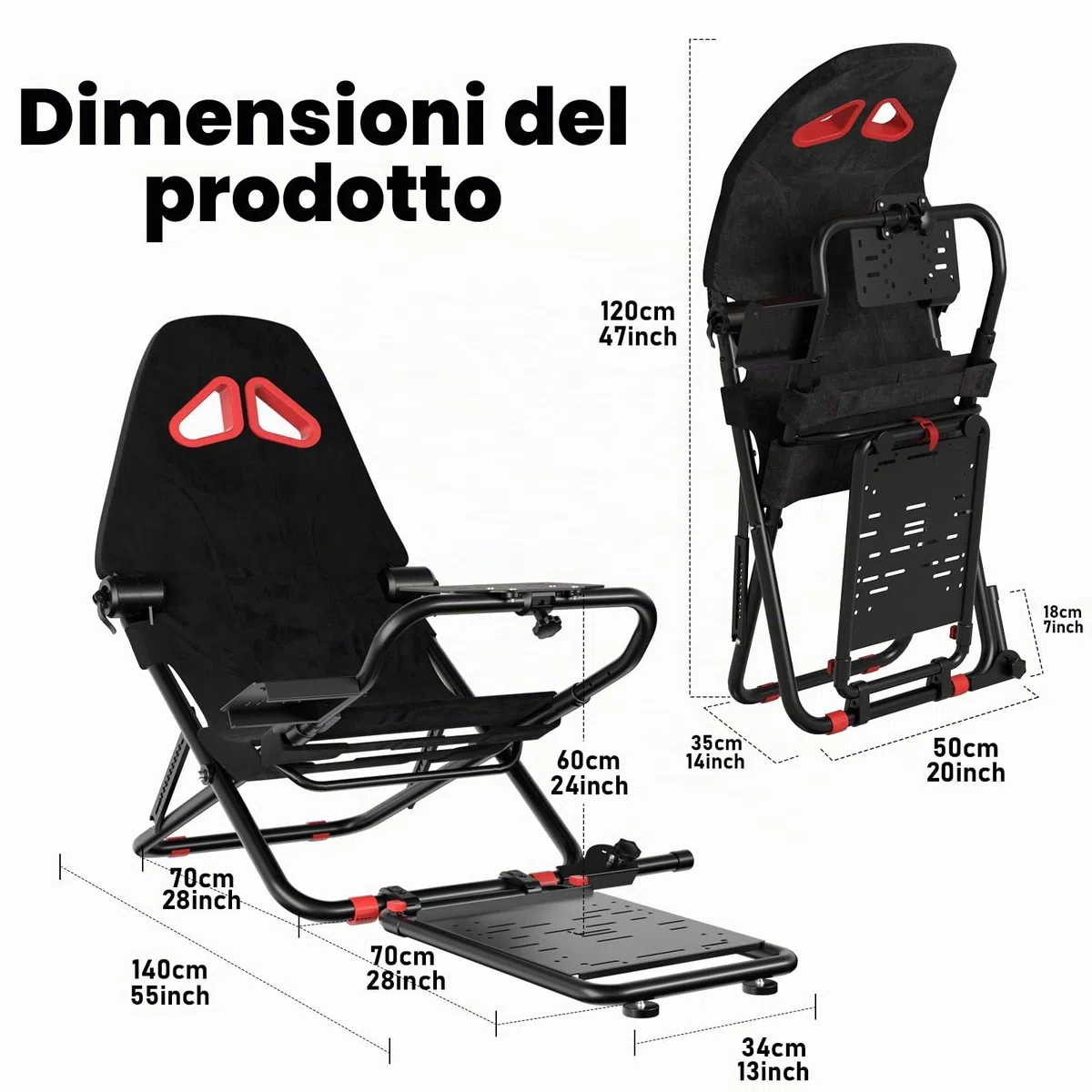 DIWANGUS Racing Simulator Cockpit, sedile pieghevole Sim Racing per Logitech G29 G920 G923 GPro Thrustmaster T248X T300RS PS5 PS4 Xbox One PC