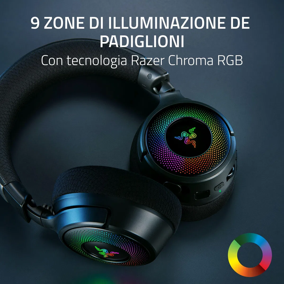 Razer Kraken V4 Cuffia da gioco wireless 40mm THX Spatial Audio RGB Nero