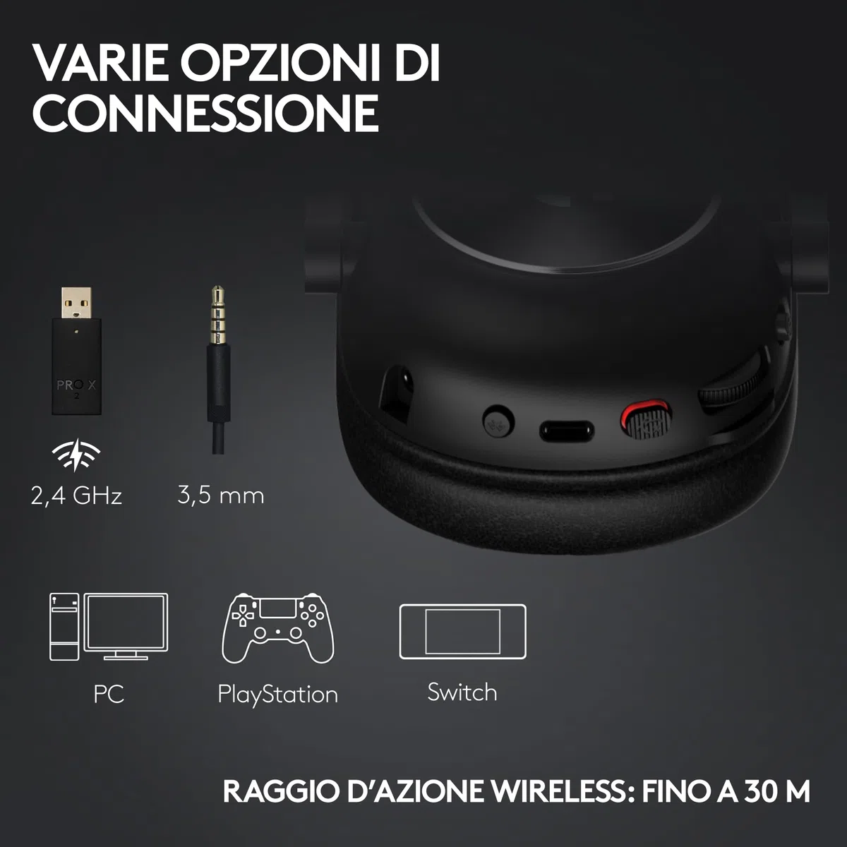 Logitech G PRO X 2 LIGHTSPEED Cuffie gaming wireless, Microfono a braccio rimovibile, Driver Grafene 50mm,DTS:Headphone X 2.0-Surround 7.1, Bluetooth/USB/3,5mm Aux, PC,PS5,PS4, Nintendo Switch,Magenta