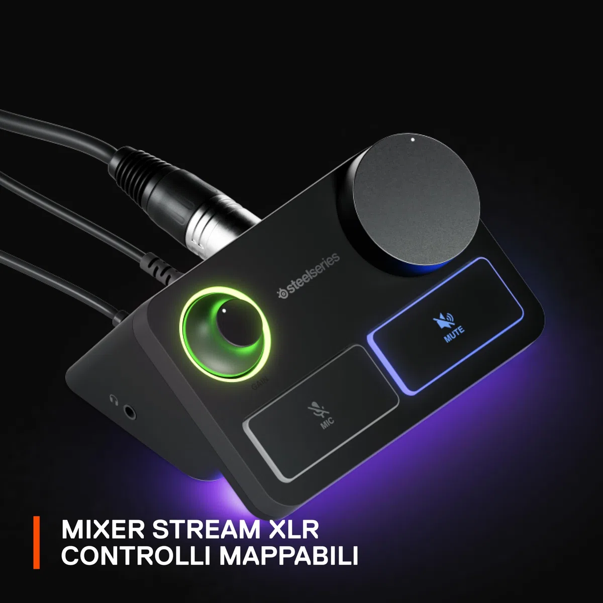 SteelSeries Alias Pro Kit - Microfono XLR + Stream Mixer - Capsula 3x più grande per il gioco, lo streaming e il podcasting - Interfaccia USB/XLR - Controlli personalizzati - RGB - PC singolo o doppio