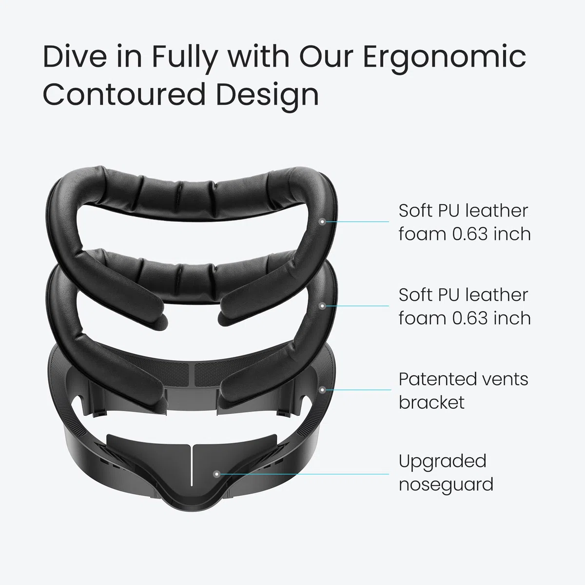 KIWI design Interfaccia Facciale V3 Compatibile con Meta Quest 3 Accessori, Cuscino Facciale in Pelle PU