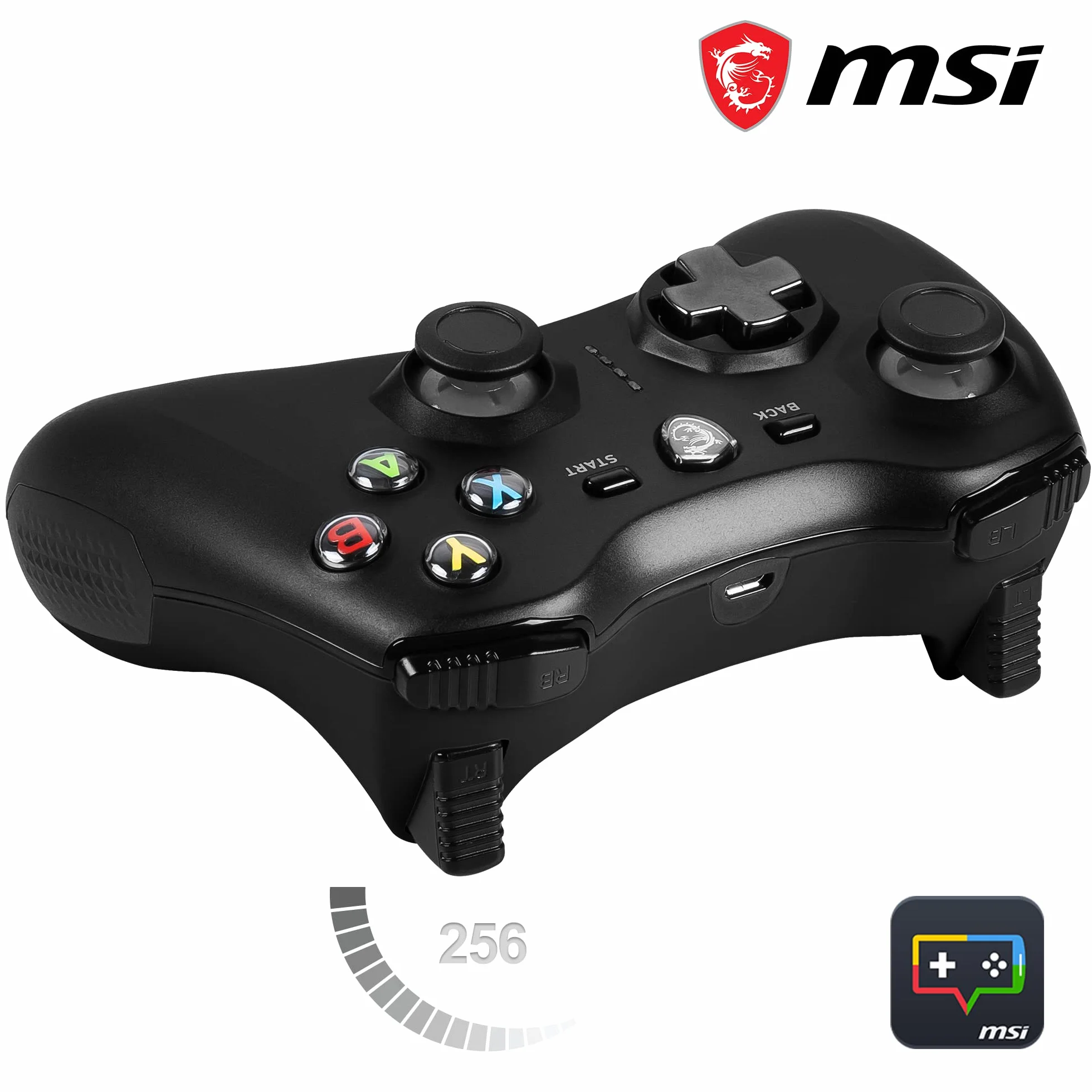 MSI FORCE GC30 V2 Wireless PC Gamepad Controller - 2.4 GHz, batteria Li-Ion 600mAh, coperture D-Pad sostituibili, due motori a vibrazione, USB 2.0 - cablato/wireless