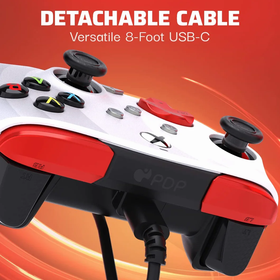 PDP REMATCH XBOX WIRED Controller RADIAL WHITE for Xbox Series X|S, Xbox One, Officially Licensed