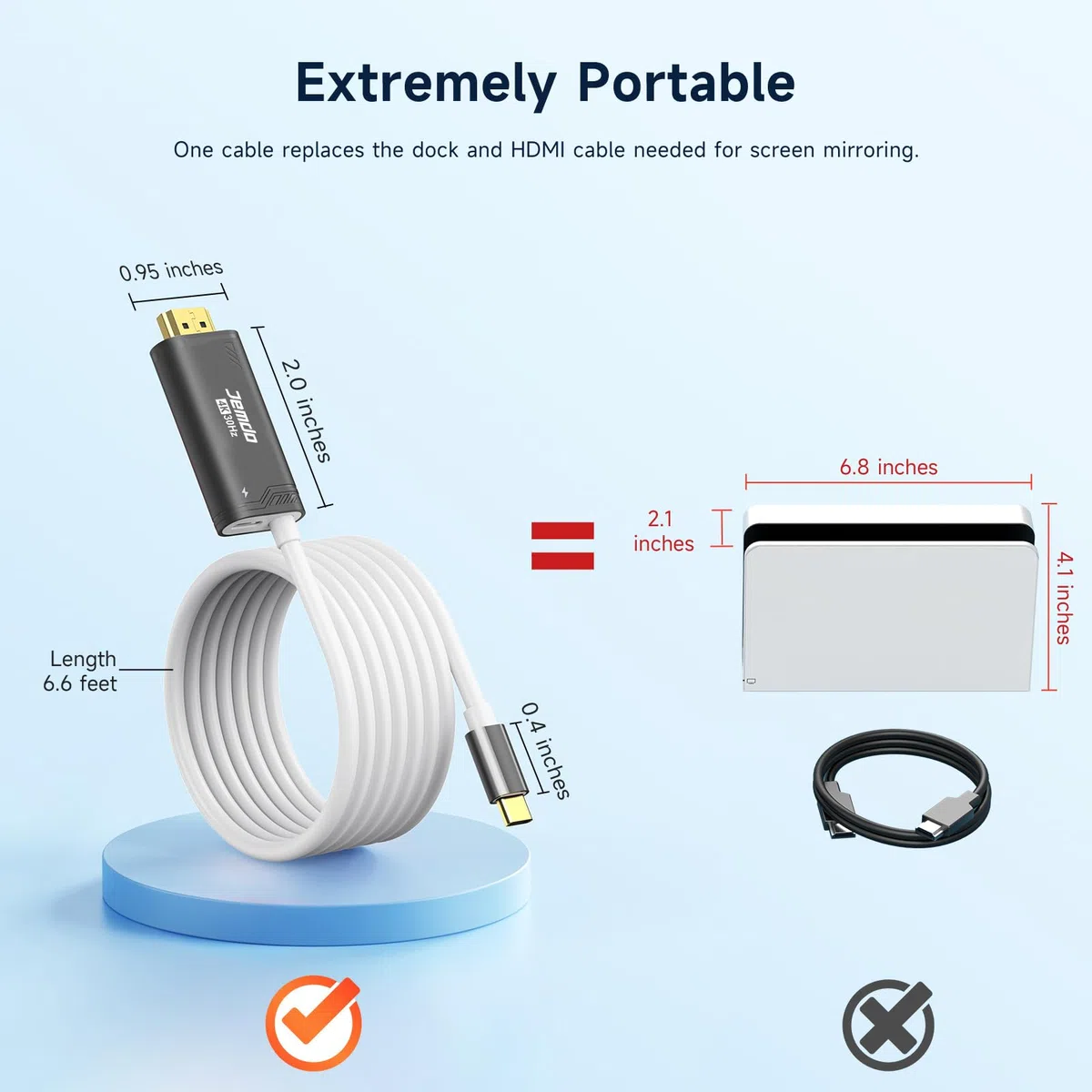 JINGDU USB Type C to HDMI Cavo Adattatore per TV per Switch/OLED only, Cavo di Conversione USB Type C 3 in 1 ad Alta Velocità 4K HDMI, Supporto TV/Steam Deck/Laptop/PC, 2m Bianco e Nero
