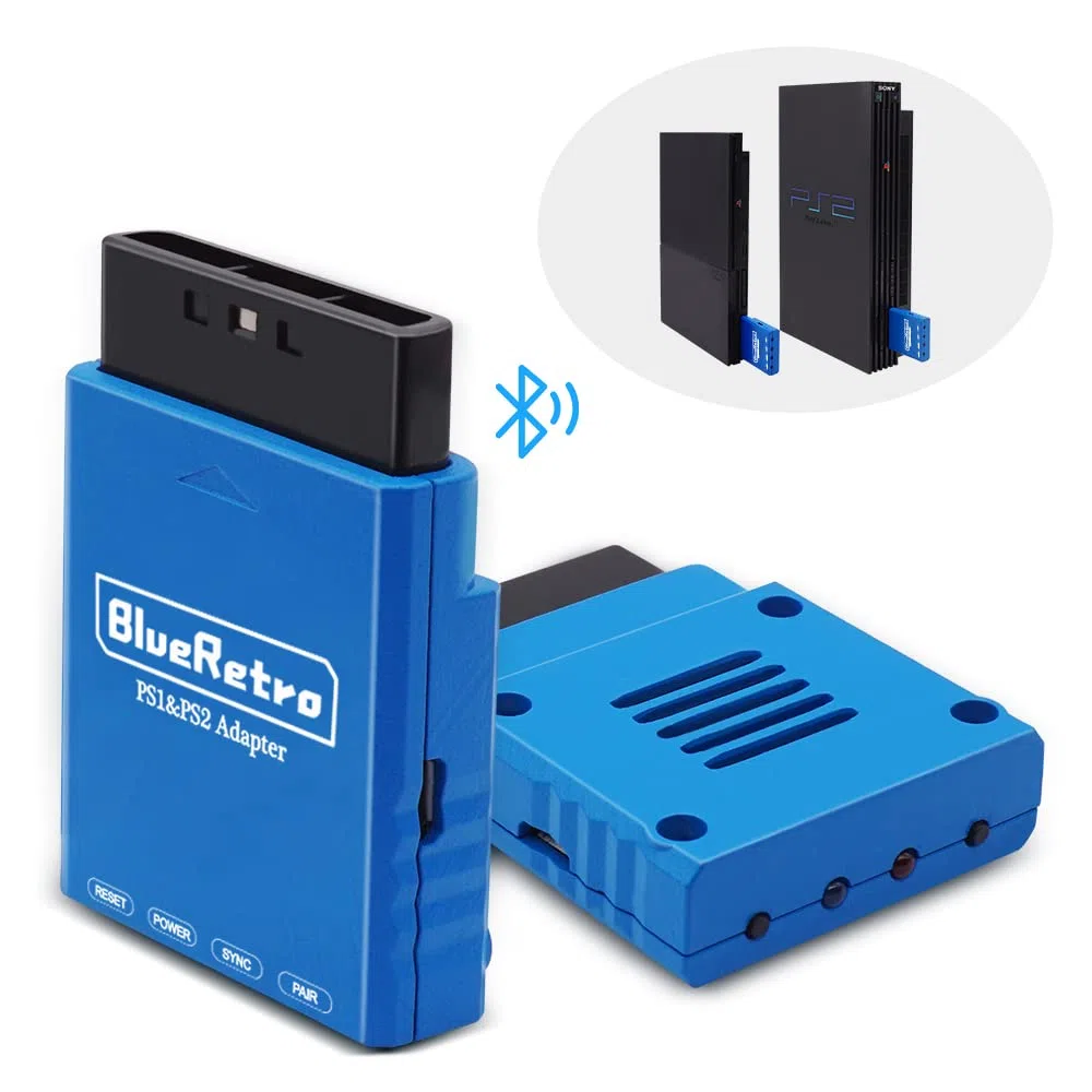 Bezprzewodowy adapter Bluetooth do konsoli PS2 PS1 niebieski