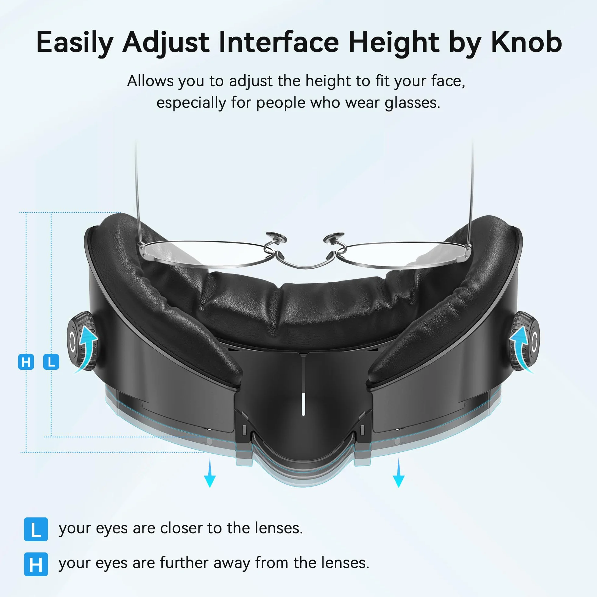 AMVR Comfort Face Cover Pad Compatibile con Q3, Cuscino Facciale in PU e Cotone Traspirante Ice Silk, Manopola Regolabile