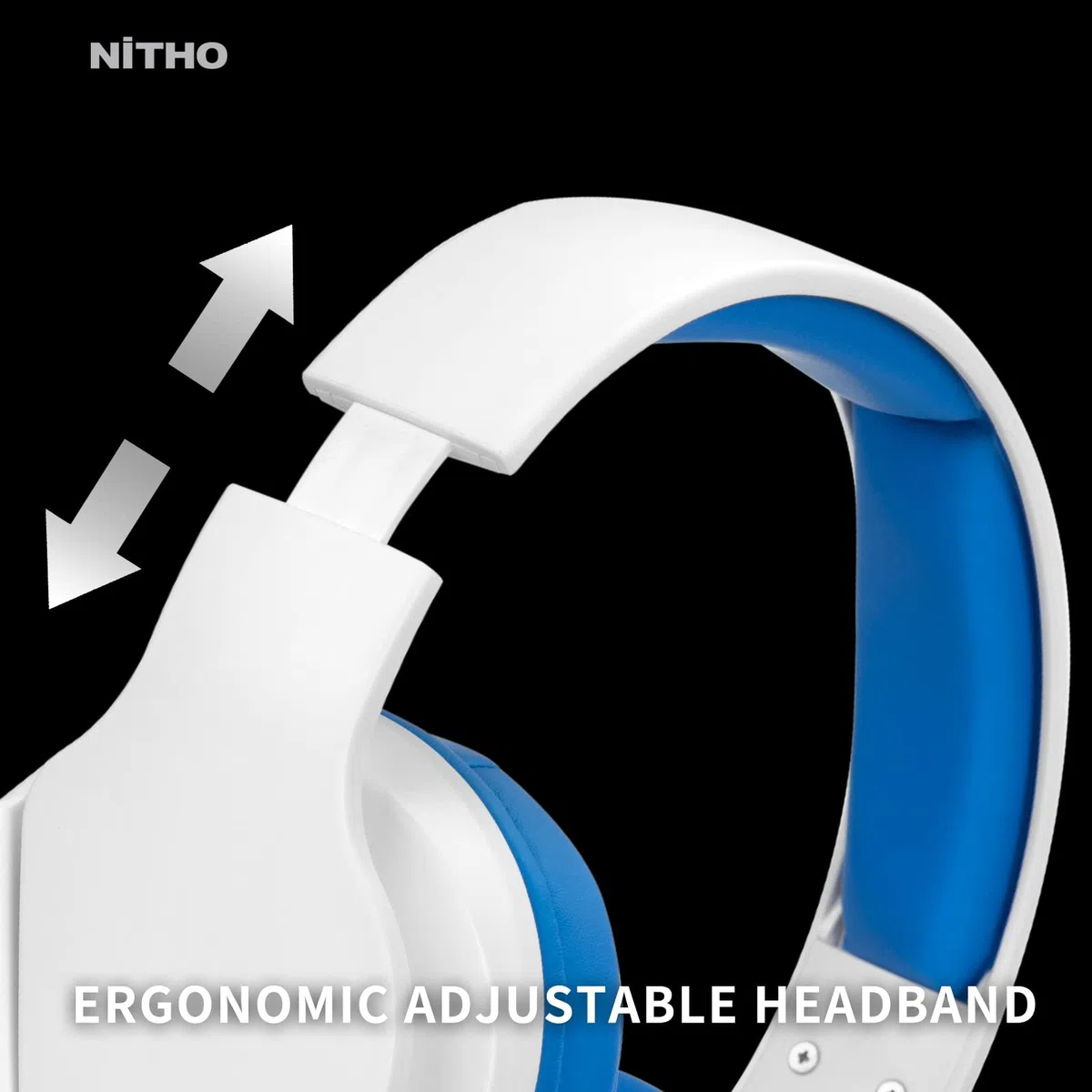 NITHO Janus Gaming Headset Over-Ear 50mm Driver Microphone Jack 3.5mm PC PS4 PS5 Xbox One Series X|S Smartphone Tablet Blu