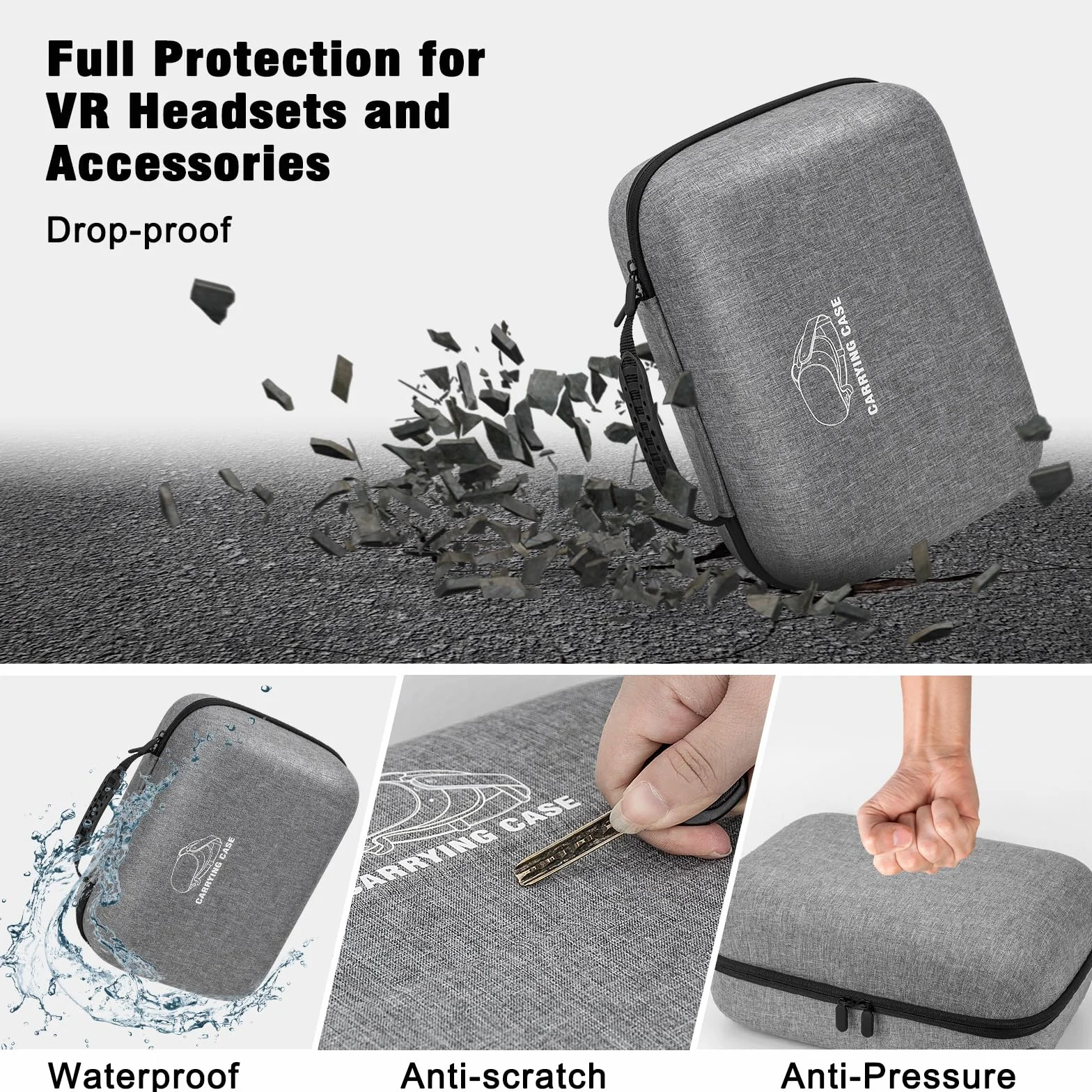 Jubor Borsa per Meta Quest 3S/3/2/Pico 4, Custodia da Viaggio Compatibile con Kiwi Design/BOBOVR Battery Elite Strap e Altri Accessori, Custodia da Trasporto con Porta di Ricarica