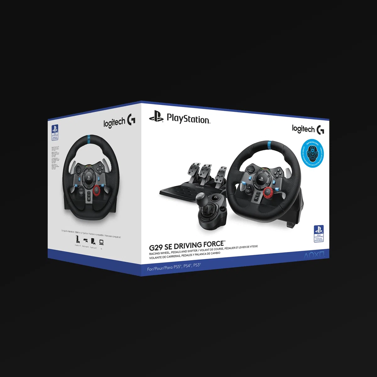 Logitech G G29 SE Driving Force volante e pedali da corsa ritorno di forza dinamico vera pelle PS5 PS4 PC Mac Nero